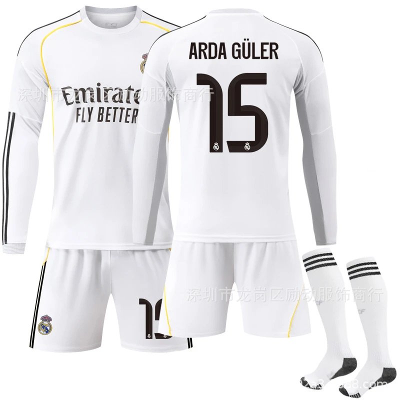 Real Madrid white football jersey in retro sports style - Image 9