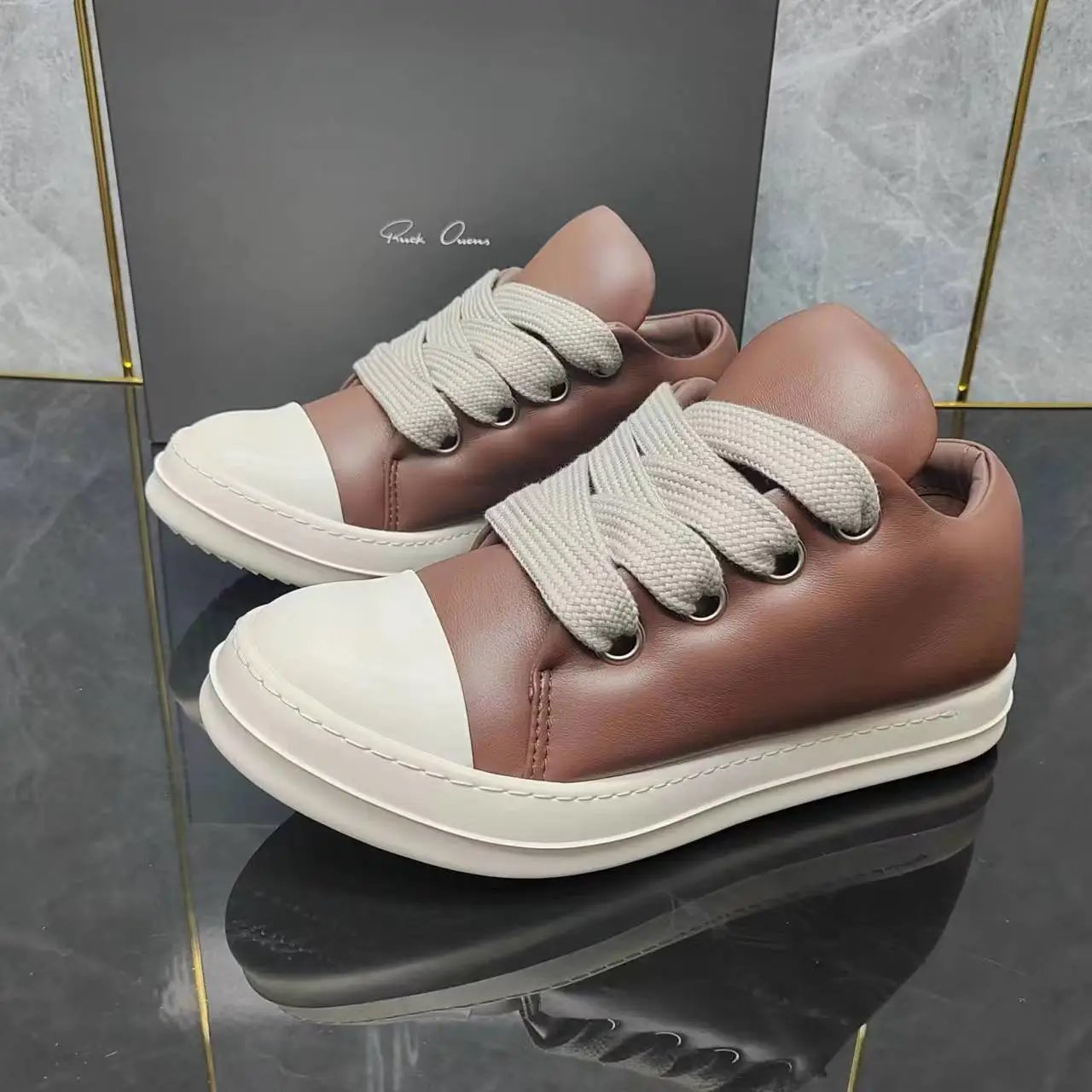 Rick Owens high-top sneakers beige
