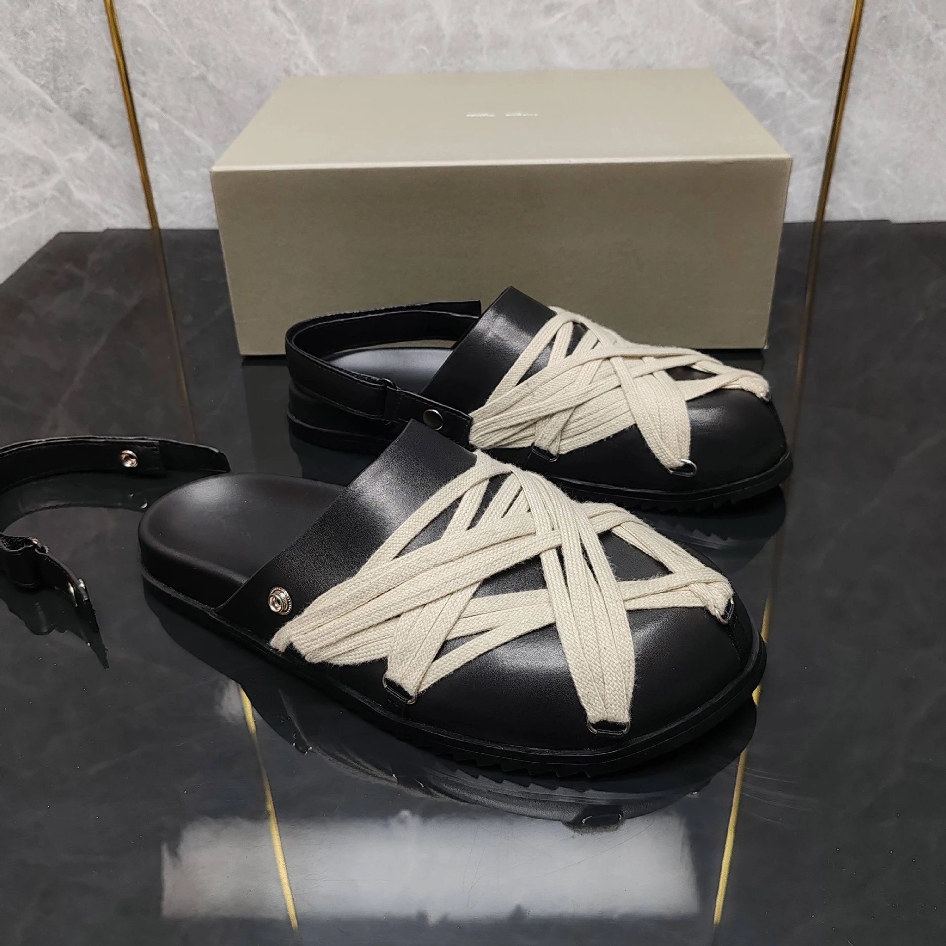 Rick Owens black high-top sneakers in classic athletic style - Image 2