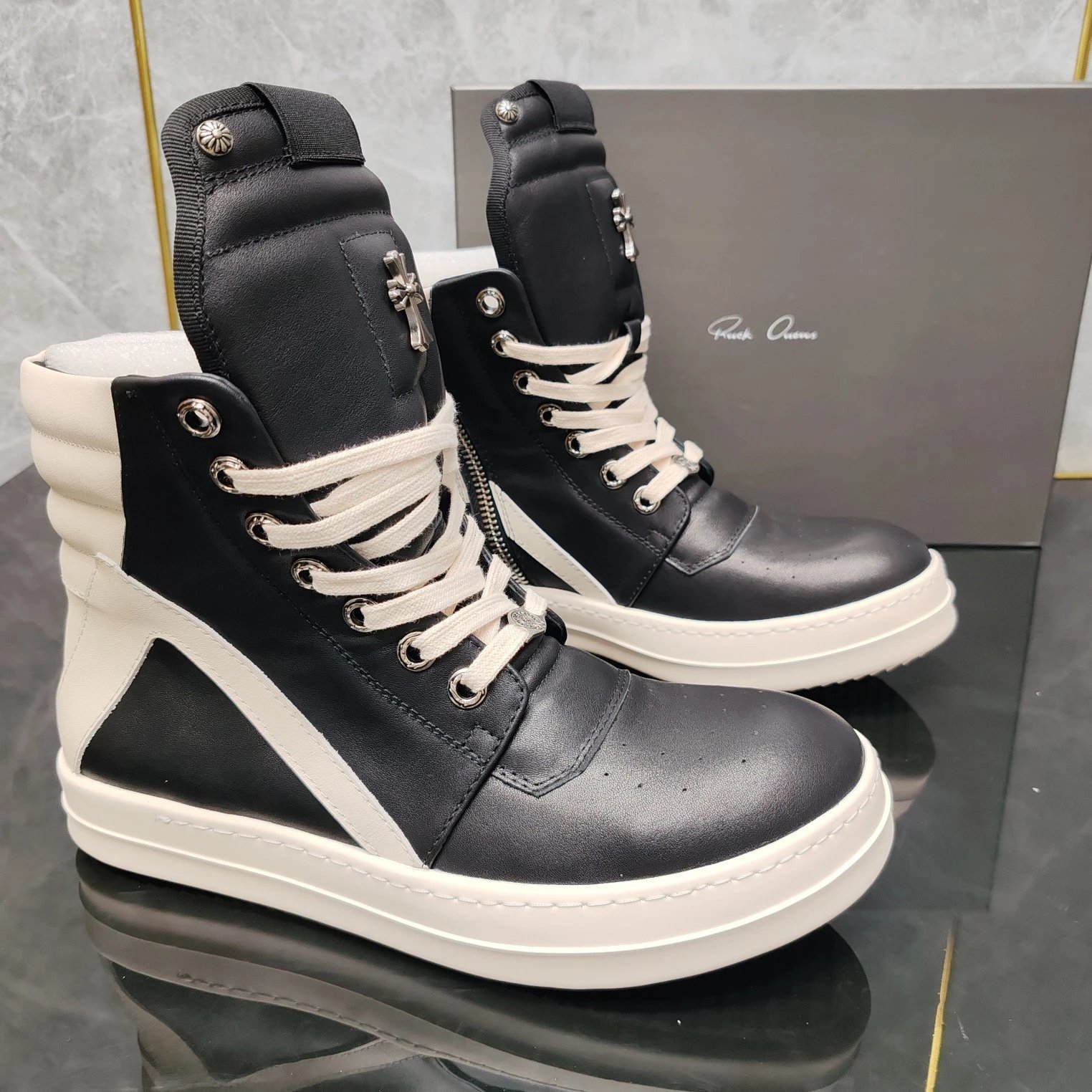 Rick Owens high-top sneakers black