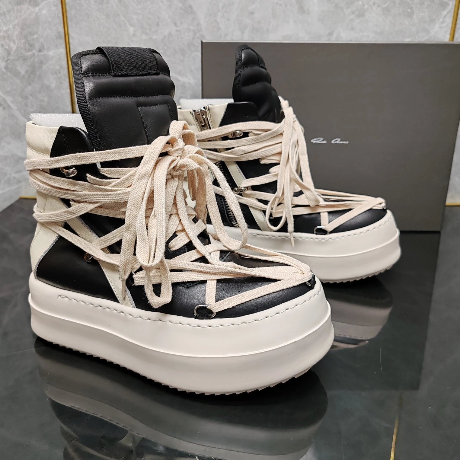Rick Owens high-top sneakers black