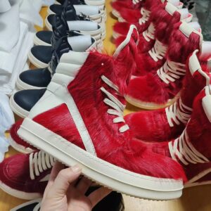Rick Owens high-top sneakers red