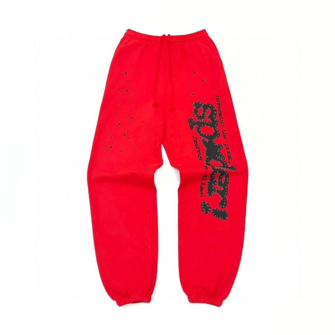 Sp5der sweatpants red