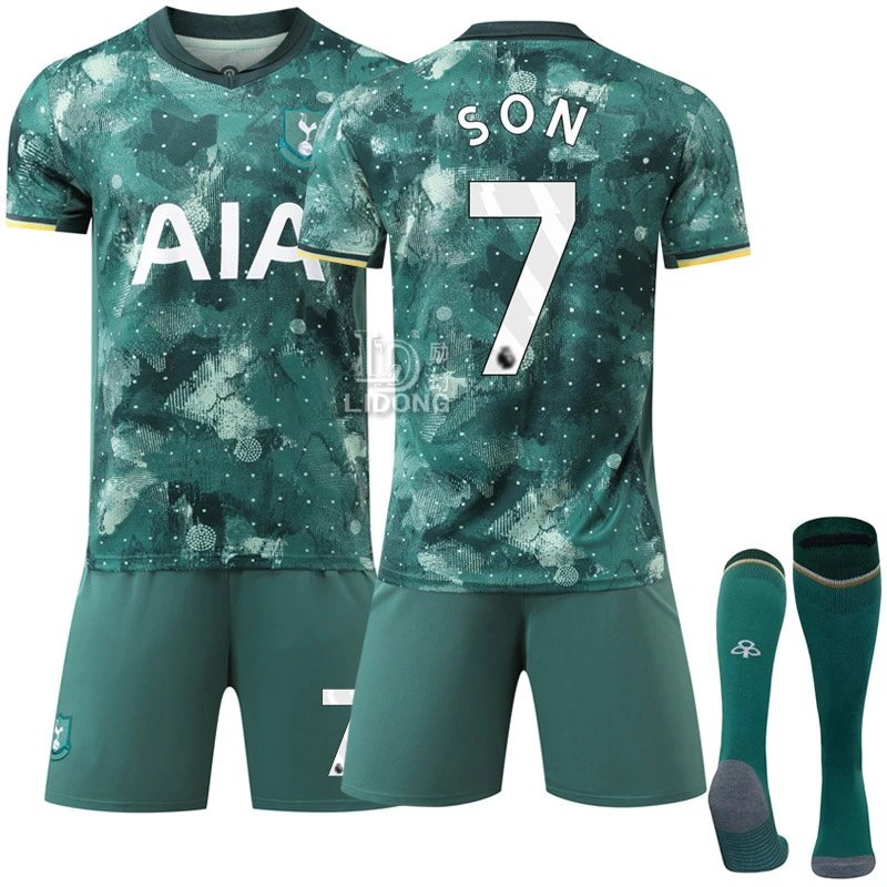 Tottenham Hotspur green football jersey in retro sports style - Image 2
