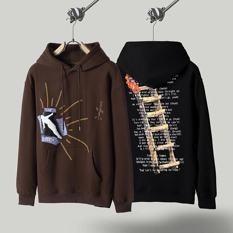 Travis Scott black hoodie in relaxed streetwear style - Image 20