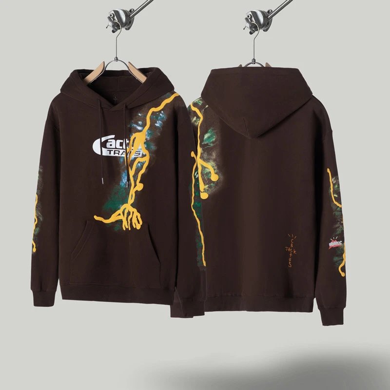 Travis Scott black hoodie in relaxed streetwear style - Image 4