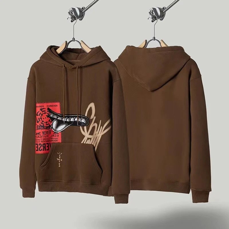 Travis Scott black hoodie in relaxed streetwear style - Image 6