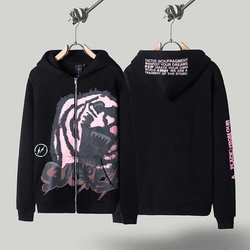 Travis Scott black hoodie in relaxed streetwear style - Image 8