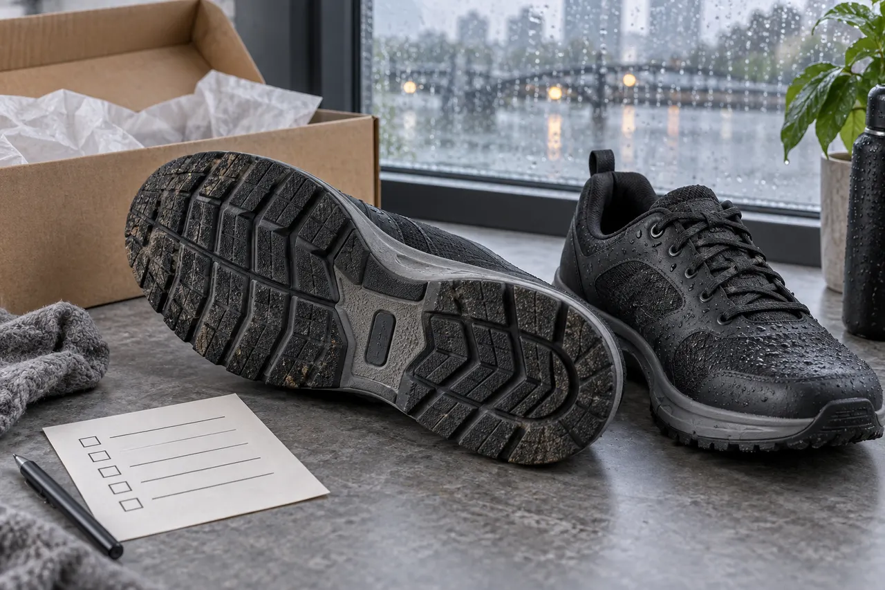 Kakobuy Rain Commute Shoe Grip Checks visual guide for kakobuy
