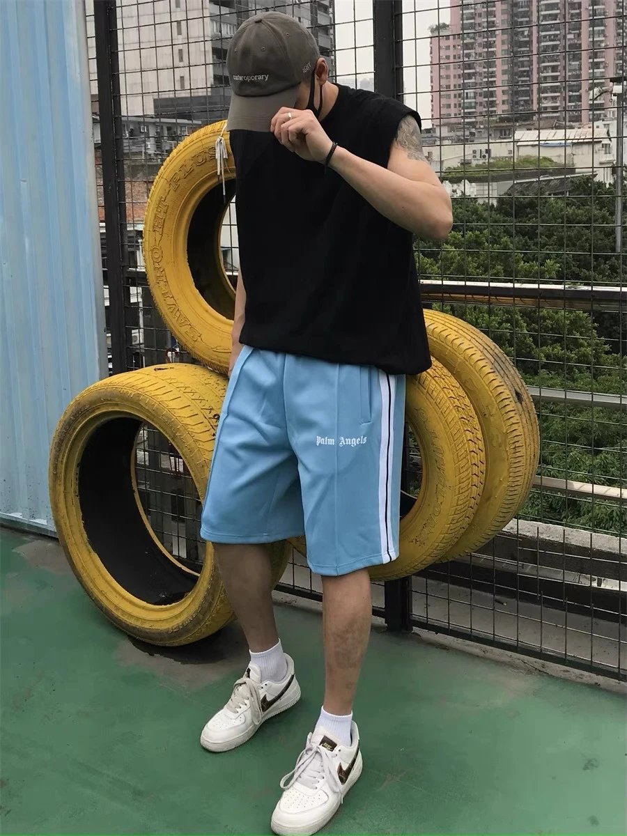 Palm Angels blue athletic shorts in sport-casual style - Image 20